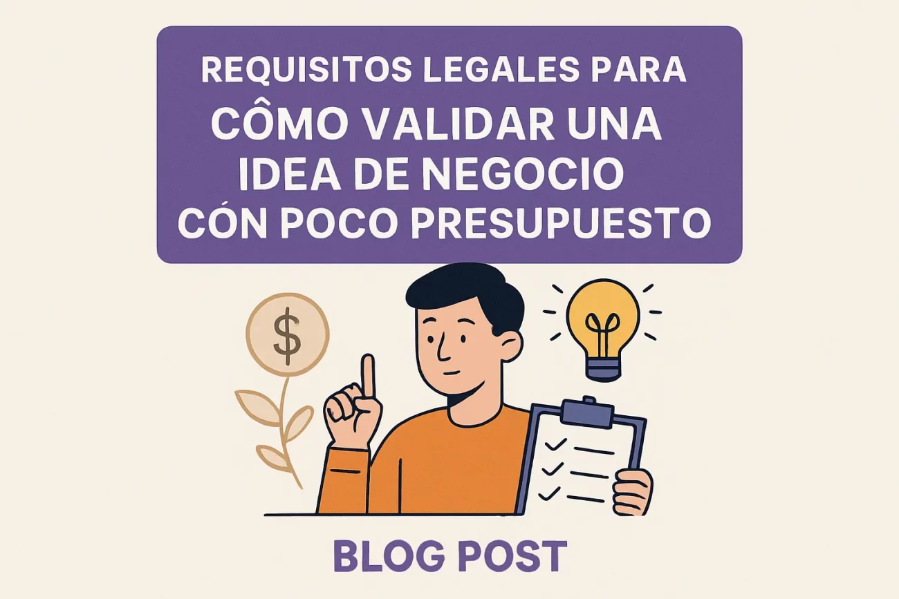 requisitos legales para Cómo validar una idea de negocio con poco presupuesto