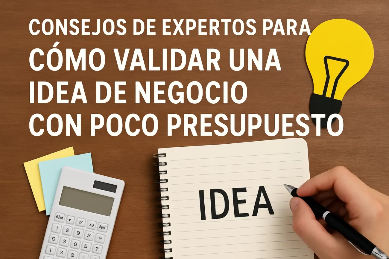 consejos de expertos para Cómo validar una idea de negocio con poco presupuesto