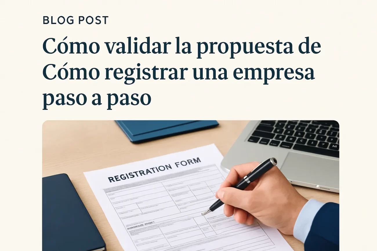 cómo validar la propuesta de Cómo registrar una empresa paso a paso